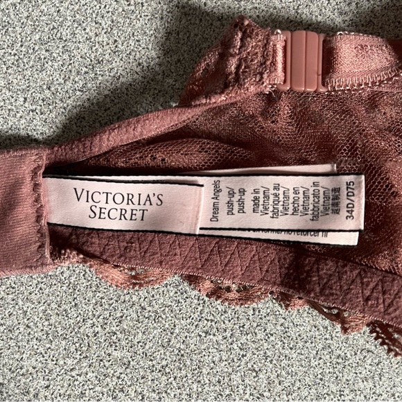 Victoria’s Secret Dream Angels Dark Dusty Rose Push Up Bra Size 34D - Picture 7 of 12